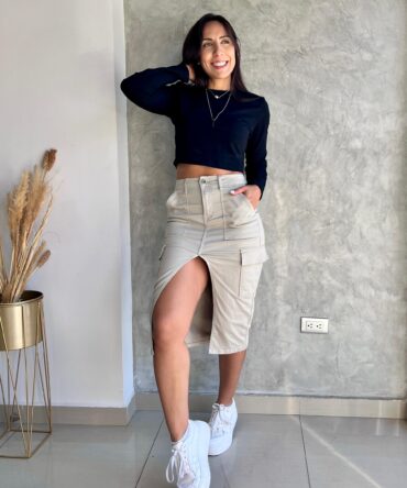 Falda Cargo Con Abertura