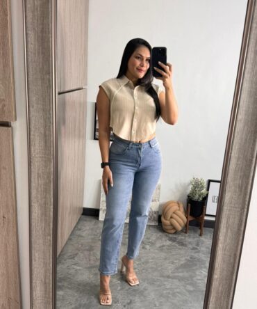 Mom Jeans Costura en Bolsillos