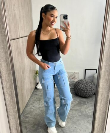 Cargo Jeans Full Botones