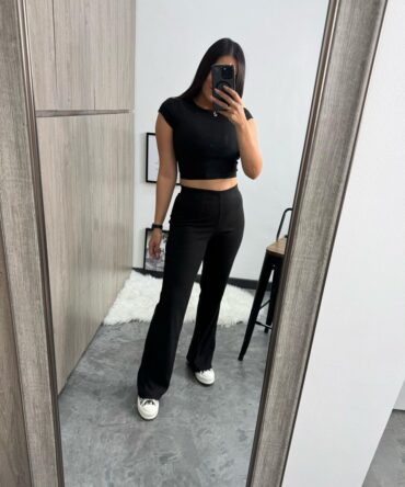 Set Acanalado Crop Top