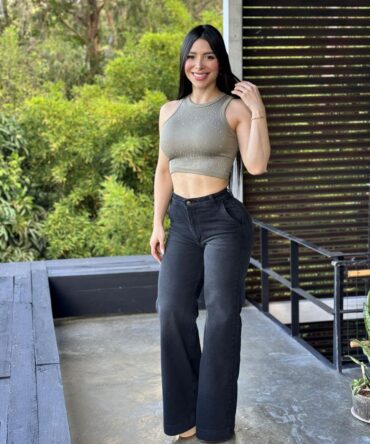 Jeans Ancho Ceniza